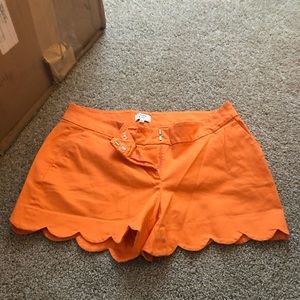 NWOT Crown & Ivy Orange Scalloped Shorts Size 6